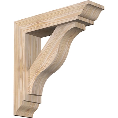 Ekena Millwork Funston Traditional Smooth Bracket w/ Offset Brace, Douglas Fir, 5 1/2"W x 22"D x 22"H BKT0604X22X22FST01SDF